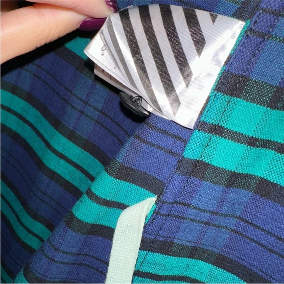 RARE OFF-WHITE c/o VIRGIL ABLOH Oversized Metallic Plaid Overshirt Button up XXS - Picture 6 of 10